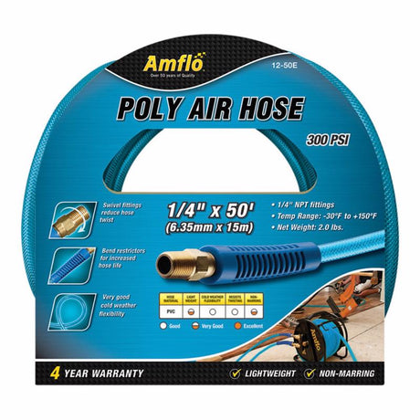 Amflo 50 ft. L Polyurethane Air Hose 300 psi Blue