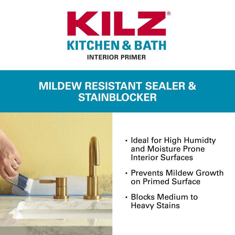 KILZ White Flat Water-Based Primer 1 qt