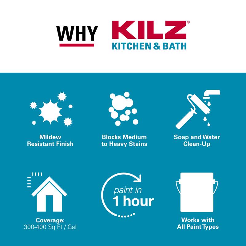 KILZ White Flat Water-Based Primer 1 qt