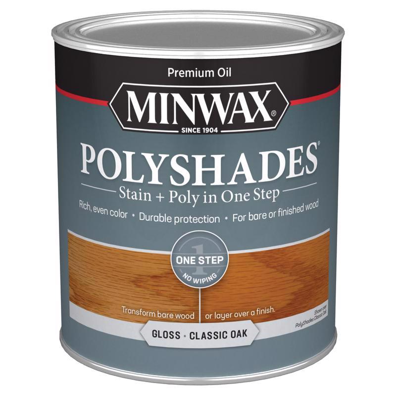 Minwax PolyShades Semi-Transparent Gloss Classic Oak Oil-Based Stain/Polyurethane Finish 1 qt
