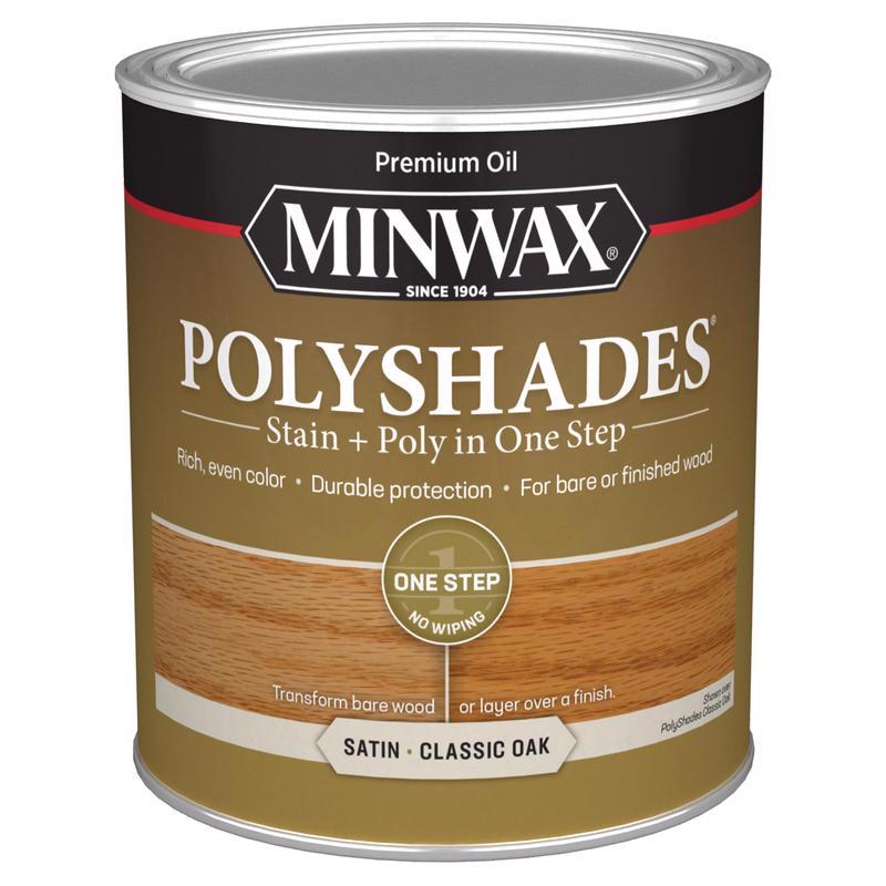 Minwax PolyShades Semi-Transparent Satin Classic Oak Oil-Based Stain/Polyurethane Finish 1 qt