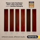 Minwax PolyShades Semi-Transparent Satin Bombay Mahogany Stain/Polyurethane Finish 1 qt
