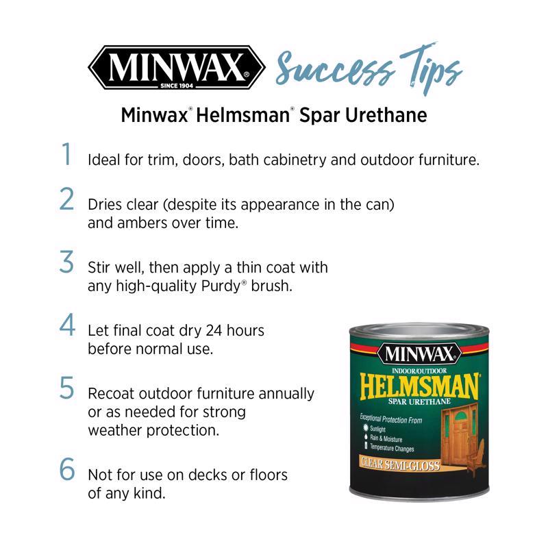 Minwax Helmsman Satin Clear Oil-Based Spar Urethane 1 qt