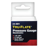 Tru-Flate Plastic/Steel Mini Air Line Rugged Gauge 1/8 in. NPT 200 psi 1 pc