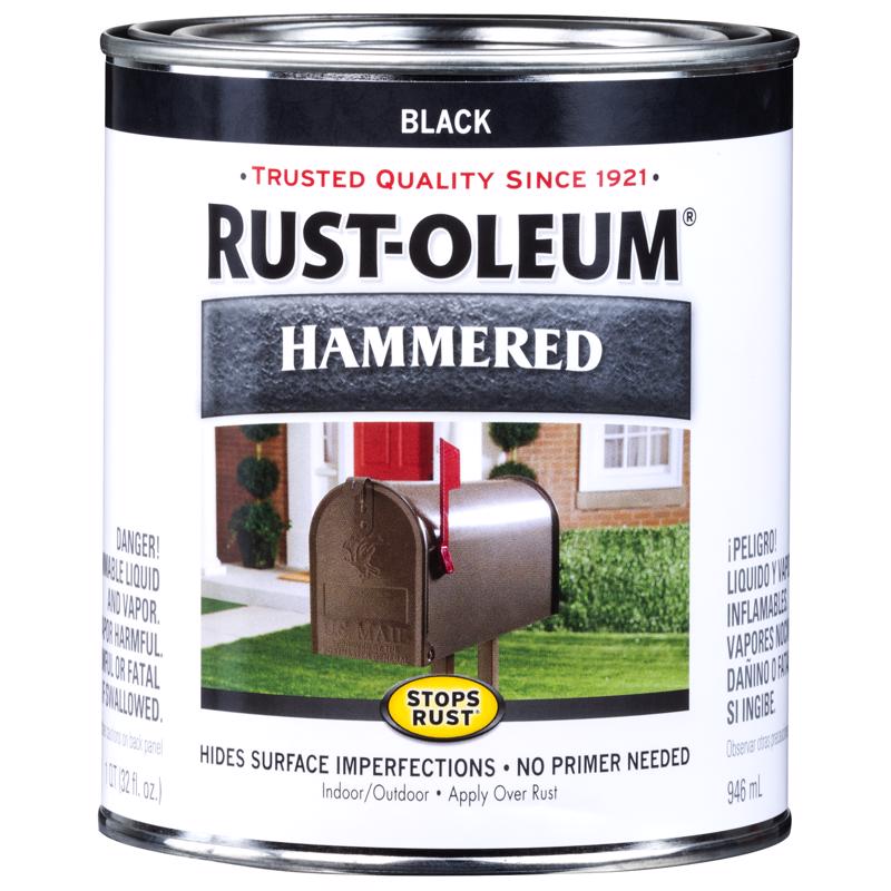 Rust-Oleum Stops Rust Indoor and Outdoor Hammered Black Oil-Based Protective Paint 1 qt