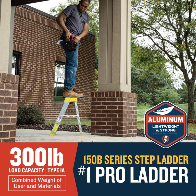 Werner 2 ft. H Aluminum Step Ladder Type IA 300 lb. capacity