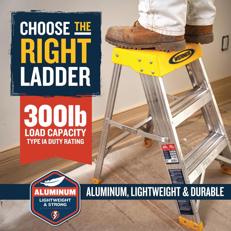 Werner 2 ft. H Aluminum Step Ladder Type IA 300 lb. capacity