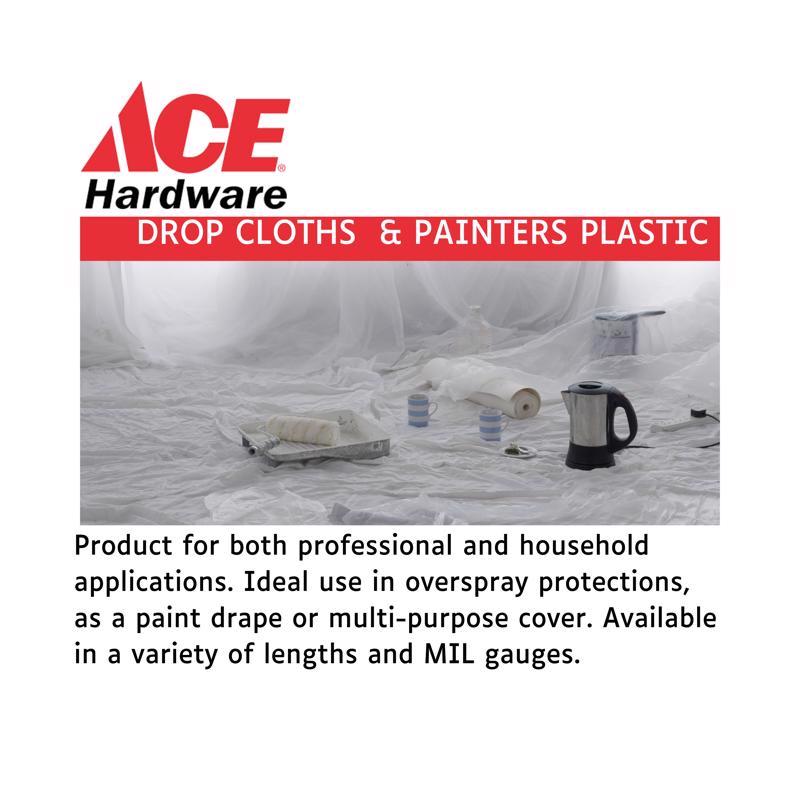 Ace 10 ft. W X 20 ft. L X 1 mil Plastic Drop Cloth 1 pk