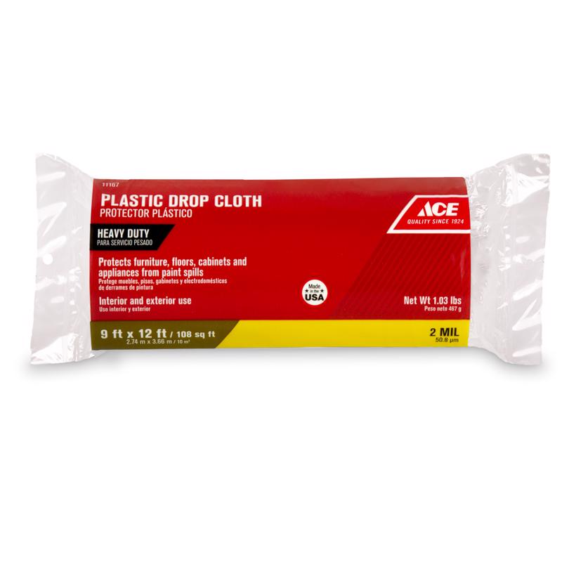 Ace 9 ft. W X 12 ft. L X 2 mil Plastic Drop Cloth 1 pk