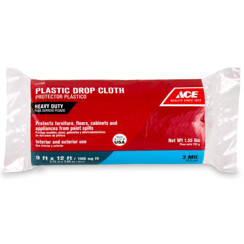 Ace 9 ft. W X 12 ft. L X 3 mil Plastic Drop Cloth 1 pk