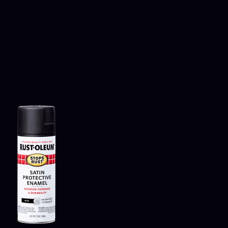 SPRAYPAINT SATN BLK 12OZ