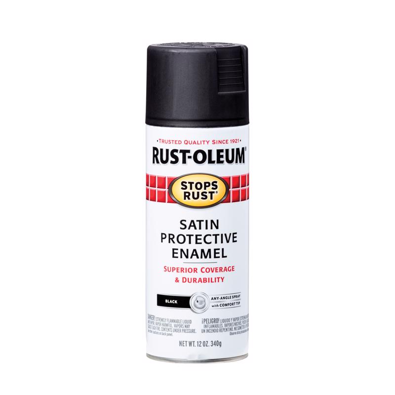 SPRAYPAINT SATN BLK 12OZ