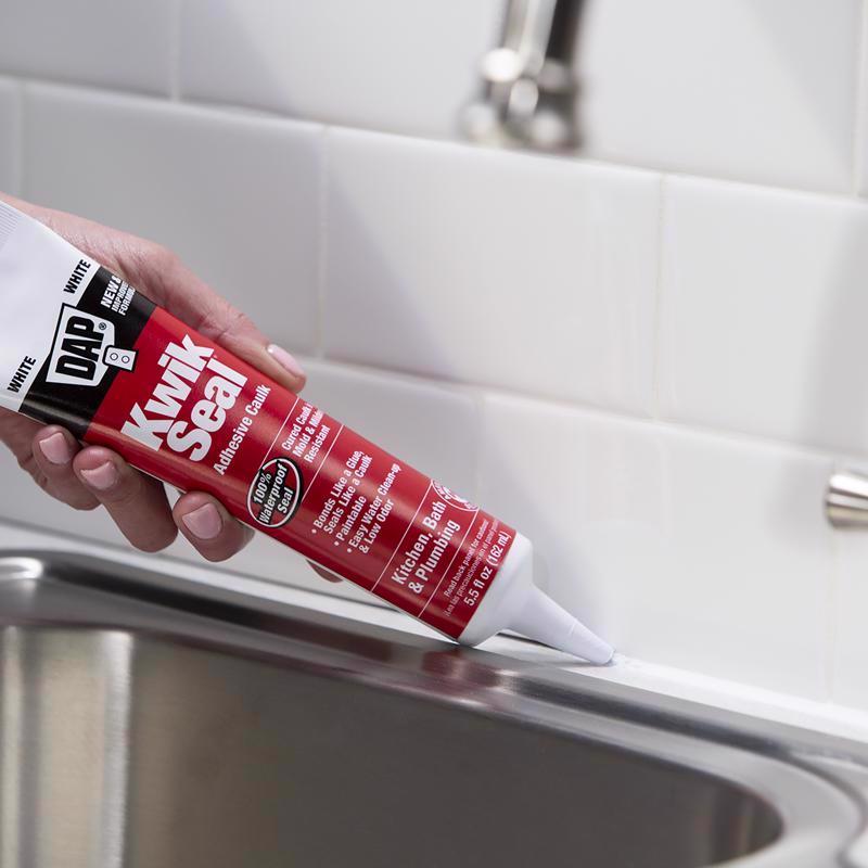 DAP Kwik Seal White Acrylic Latex Kitchen and Bath Adhesive Caulk 5.5 oz