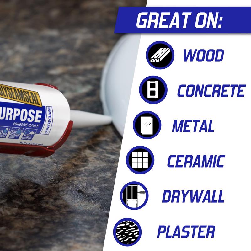 Loctite Polyseamseal Clear Latex All Purpose Adhesive Caulk 10 oz