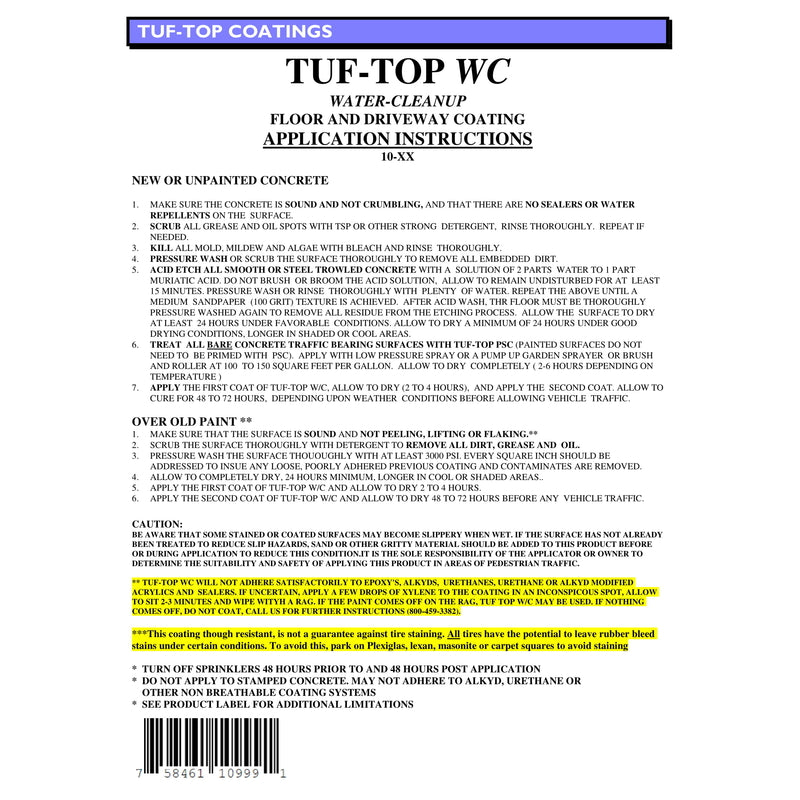 Tuf-Top Semi-Gloss Cement Gray Water-Based Acrylic Latex Floor & Driveway Coating 1 gal