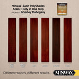 Minwax PolyShades Semi-Transparent Satin Bombay Mahogany Stain/Polyurethane Finish 0.5 pt