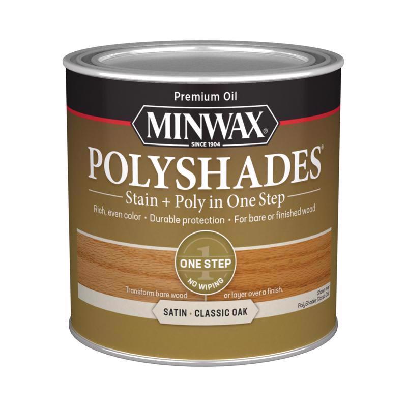 Minwax PolyShades Semi-Transparent Satin Classic Oak Oil-Based Stain/Polyurethane Finish 0.5 pt