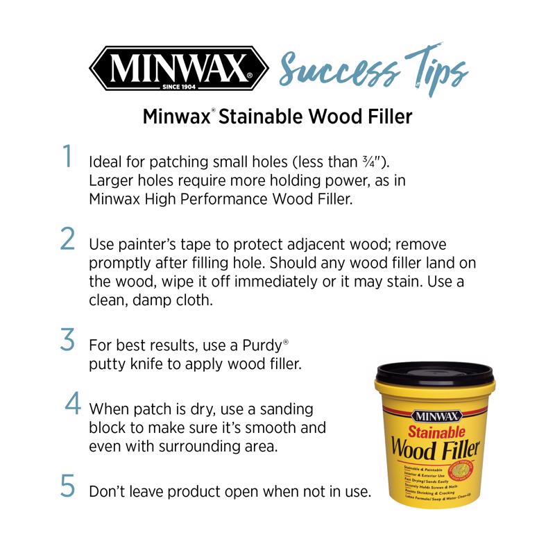Minwax Stainable Natural Wood Filler 6 oz