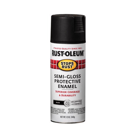 Rust-Oleum Stops Rust Semi-Gloss Black Spray Paint 12 oz