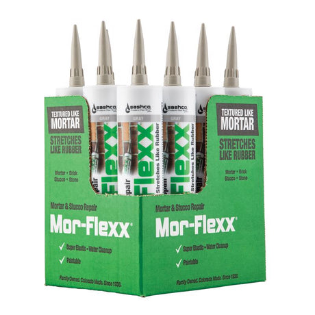 Sashco Mor-Flexx Gray Elastomeric Acrylic Latex Mortar and Stucco Repair Caulk 10.5 oz