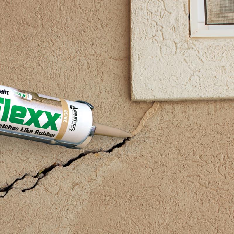 Sashco Mor-Flexx Beige Elastomeric Acrylic Latex Mortar and Stucco Repair Caulk 10.5 oz