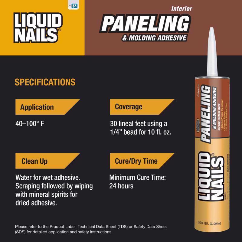 Liquid Nails Paneling & Molding High Strength Latex Adhesive 10 oz