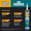 Liquid Nails Tub Surround & Shower Wall High Strength Latex Adhesive 10 oz