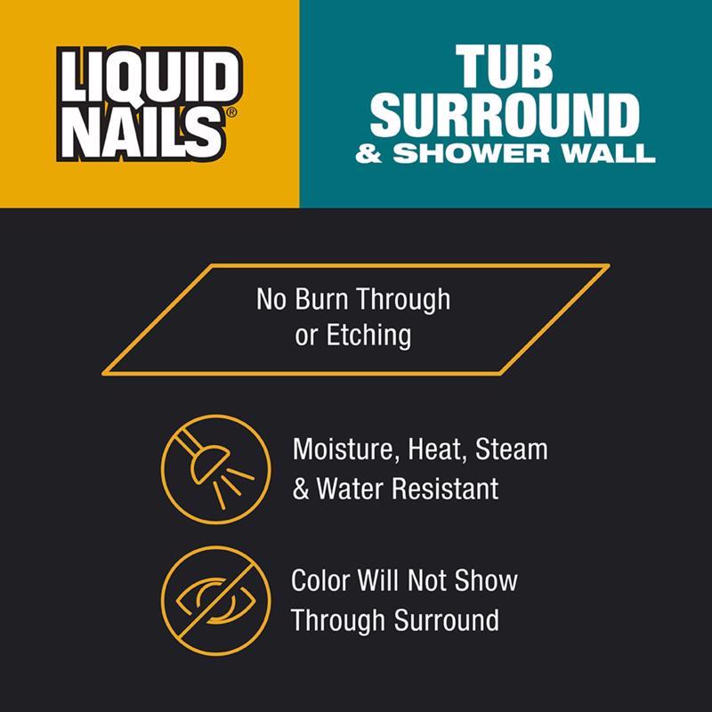 Liquid Nails Tub Surround & Shower Wall High Strength Latex Adhesive 10 oz