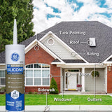 GE Advanced White Silicone 2 Window and Door Caulk Sealant 10.1 oz
