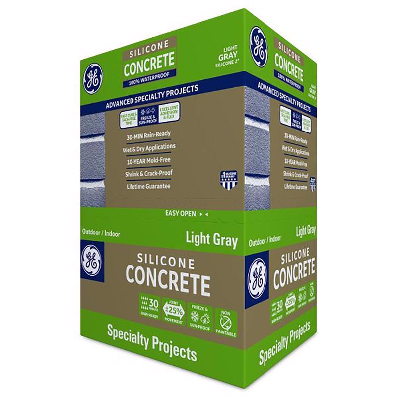 GE Advanced Light Gray Silicone 2 Concrete and Masonry Caulk Sealant 10.1 oz