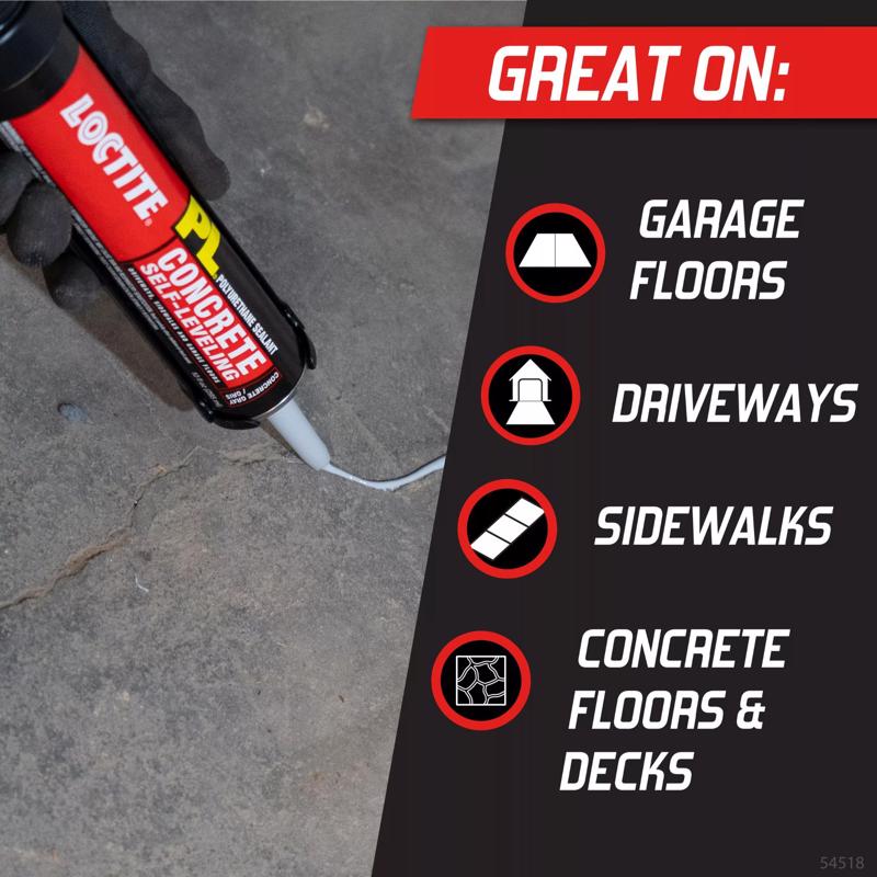 Loctite PL S20 Gray Polyurethane Concrete Filler and Sealant 28 oz