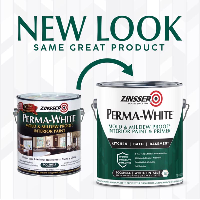 Zinsser Perma-White Eggshell White Water-Based Mold and Mildew-Proof Paint Interior 1 gal