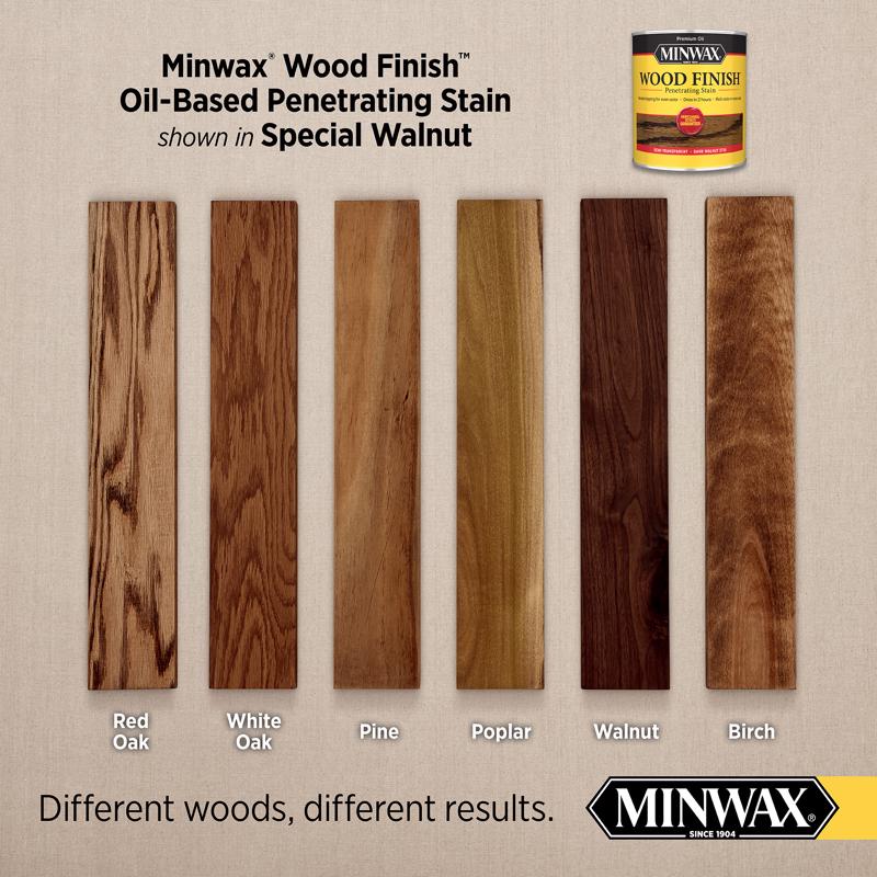 Minwax Wood Finish Semi-Transparent Special Walnut Oil-Based Penetrating Wood Stain 0.5 pt