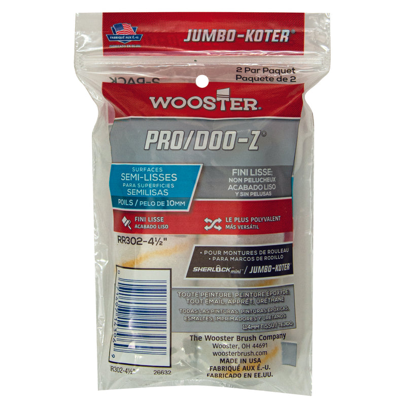 Wooster Pro/Doo-Z Woven 4 1/2 in. W X 3/8 in. Mini Paint Roller Cover 2 pk