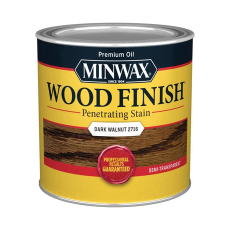 Minwax Wood Finish Semi-Transparent Dark Walnut Oil-Based Penetrating Wood Stain 0.5 pt