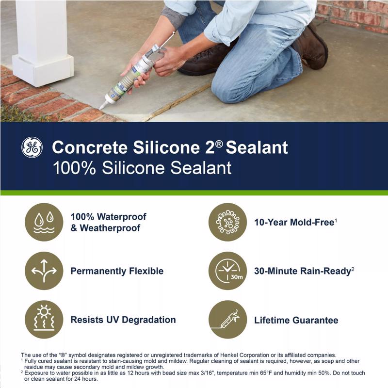 GE Advanced Black Silicone 2 Window and Door Caulk Sealant 10.1 oz