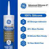 GE Advanced Brown Silicone 2 Window and Door Caulk Sealant 10.1 oz