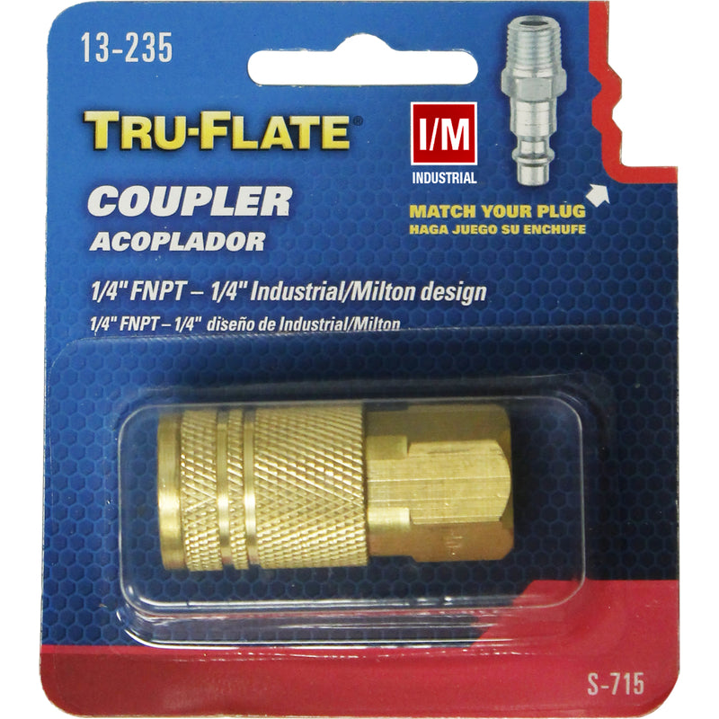 Tru-Flate Brass Quick Change Coupler 1/4 in. FPT 1 pc