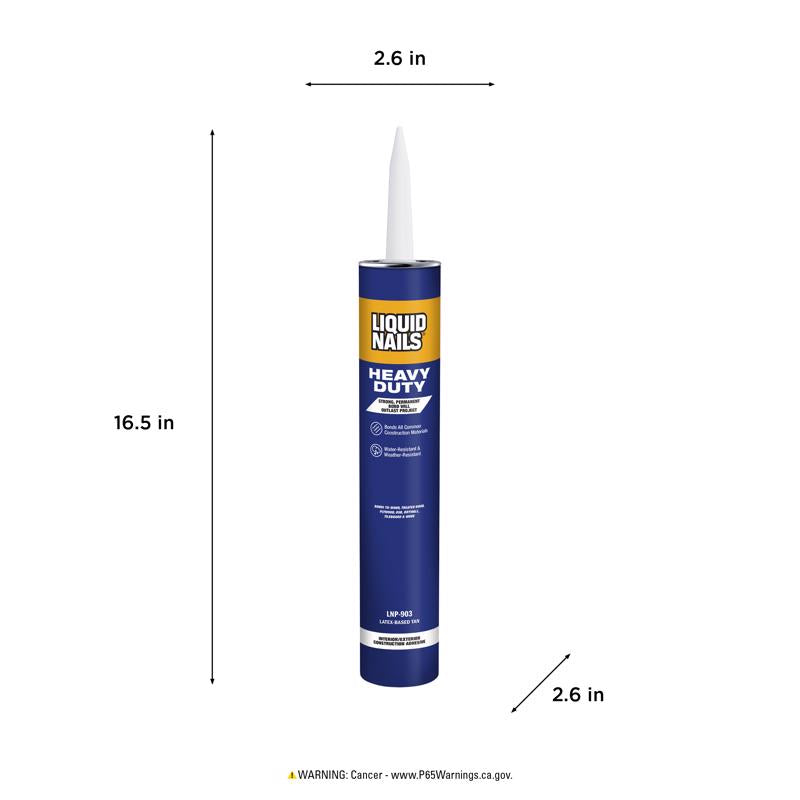 Liquid Nails Heavy Duty Acrylic Latex Construction Adhesive 28 oz