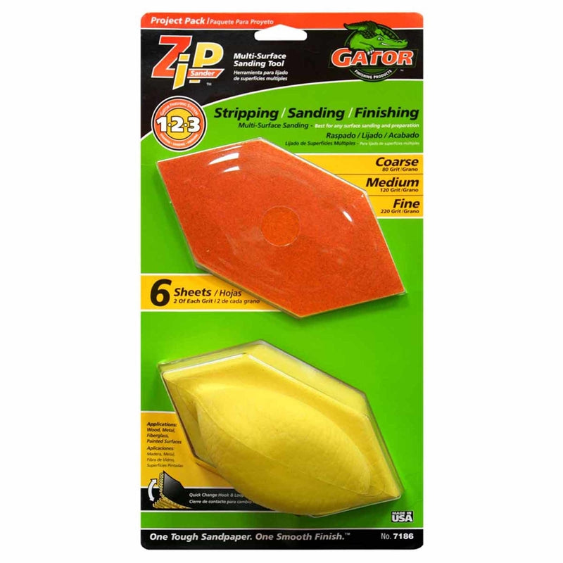 Gator Zip 3 in. W X 6 in. L Assorted Grit Sanding Block Kit