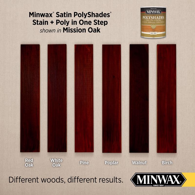 Minwax PolyShades Semi-Transparent Satin Mission Oak Oil-Based Stain/Polyurethane Finish 0.5 pt