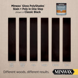 Minwax PolyShades Semi-Transparent Gloss Classic Black Stain/Polyurethane Finish 0.5 pt