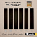 Minwax PolyShades Semi-Transparent Satin Classic Black Oil-Based Stain/Polyurethane Finish 1 qt