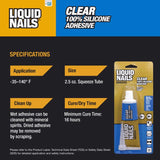 Liquid Nails Clear Small Projects High Strength Silicone Adhesive 2.5 oz