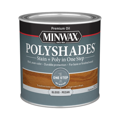 Minwax PolyShades Semi-Transparent Gloss Pecan Oil-Based Stain/Polyurethane Finish 0.5 pt