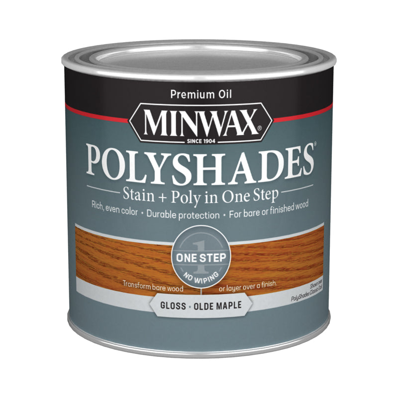 Minwax PolyShades Semi-Transparent Gloss Olde Maple Oil-Based Stain/Polyurethane Finish 0.5 pt