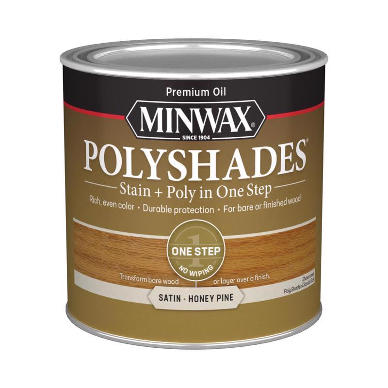 Minwax PolyShades Semi-Transparent Satin Honey Pine Oil-Based Stain/Polyurethane Finish 0.5 pt
