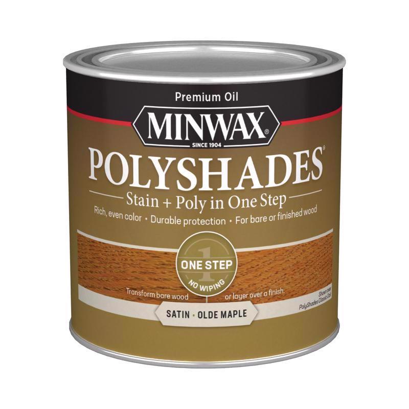 Minwax PolyShades Semi-Transparent Satin Olde Maple Oil-Based Stain/Polyurethane Finish 0.5 pt
