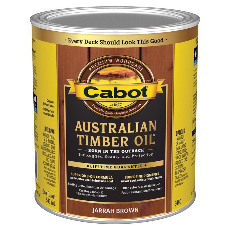 Cabot Australian Timber Oil Transparent Jarrah Brown Oil-Based Australian Timber Oil 1 qt