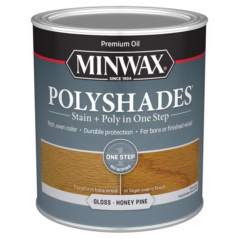 Minwax PolyShades Semi-Transparent Gloss Honey Pine Oil-Based Stain/Polyurethane Finish 1 qt